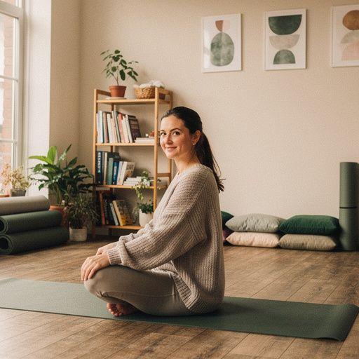 Gruppo di persone che svolgono una sequenza fluida di asana al tramonto sulla spiaggia.